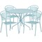 Emma and Oliver Commercial 35.25" Round Metal Garden Patio Table Set w/ 4 Round Back Chairs